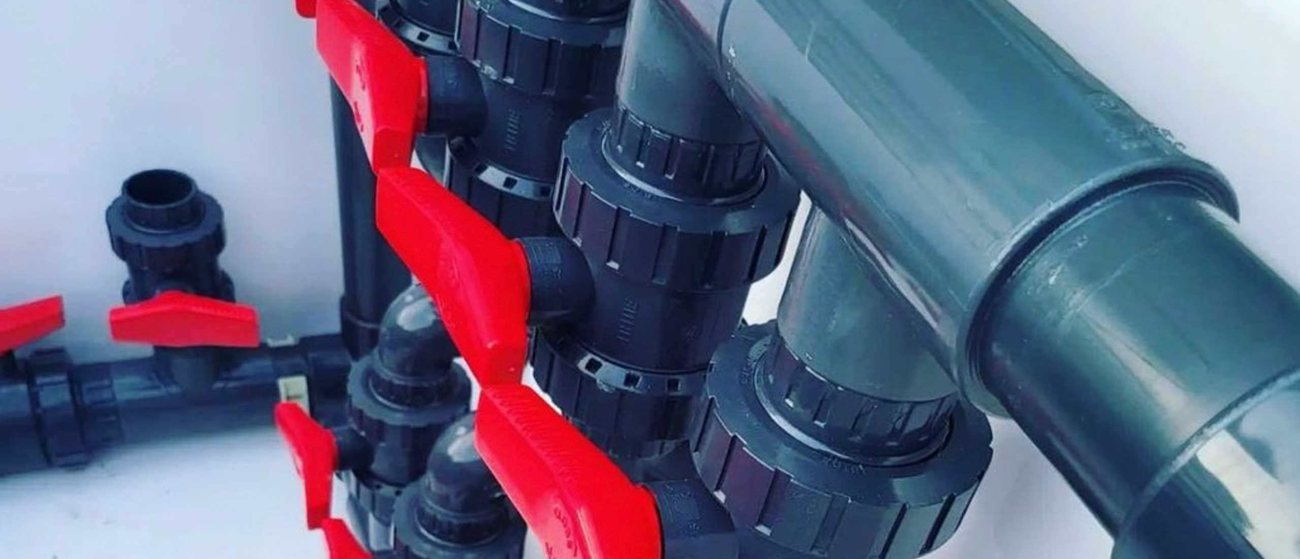 PVC fittings and valves for swimming pools detail
