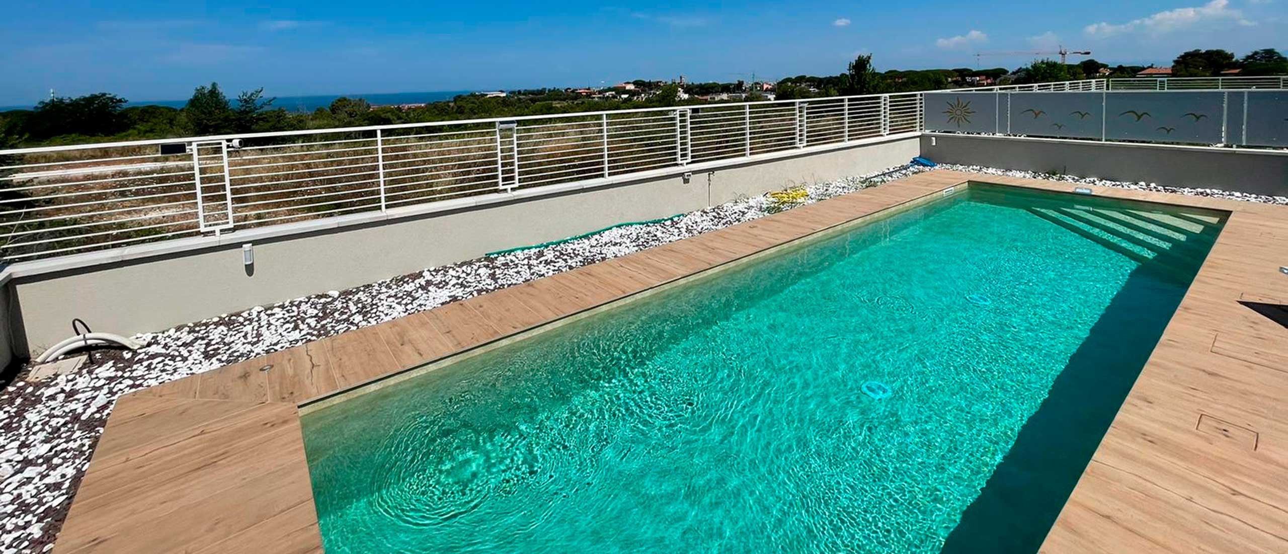 Wood effect pool flooring - Wood