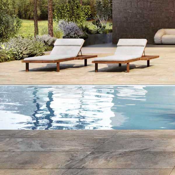 bordo toro e pavimento effetto marmo travertino cloud