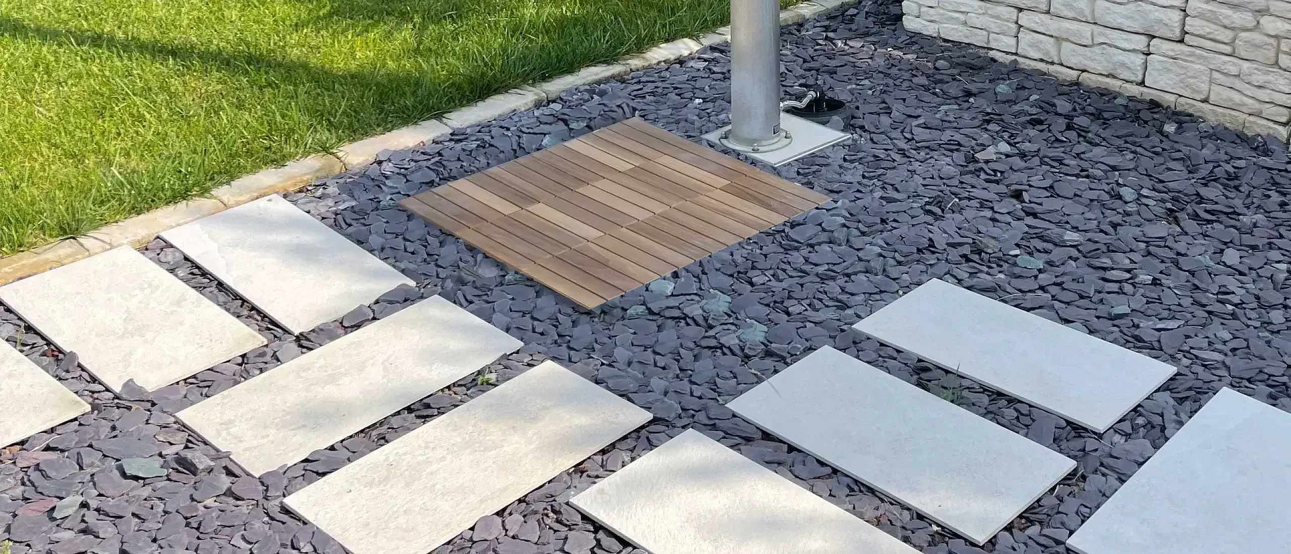 piatto doccia per piscina in gres effetto legno wood teak griglia 25x25 5L